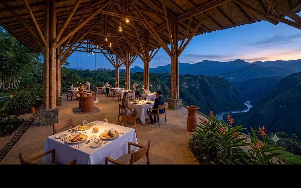 Visión: comedor mirador de guadua sobre el valle